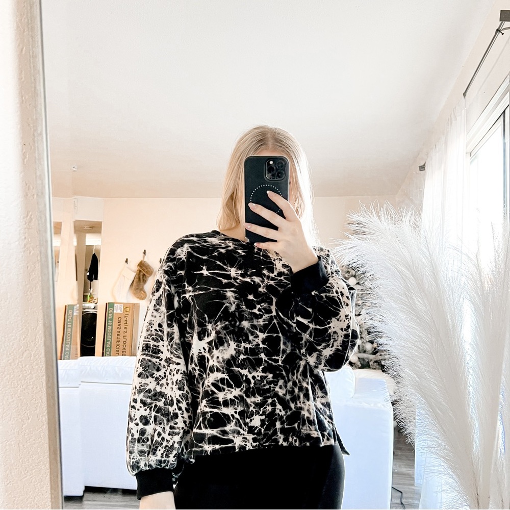 Rachel Comey x Target Black Tie Dye Crew Neck Sweater Cotton Blend Size Medium